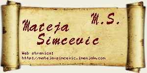 Mateja Simčević vizit kartica